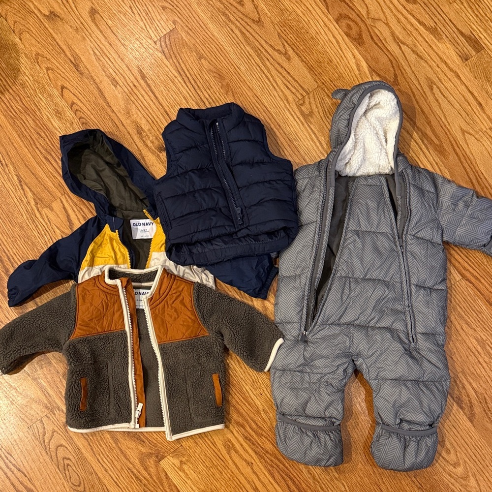 Baby GAP and Old Navy Outerwear Bundle - 4 pieces - size 6-12 M
